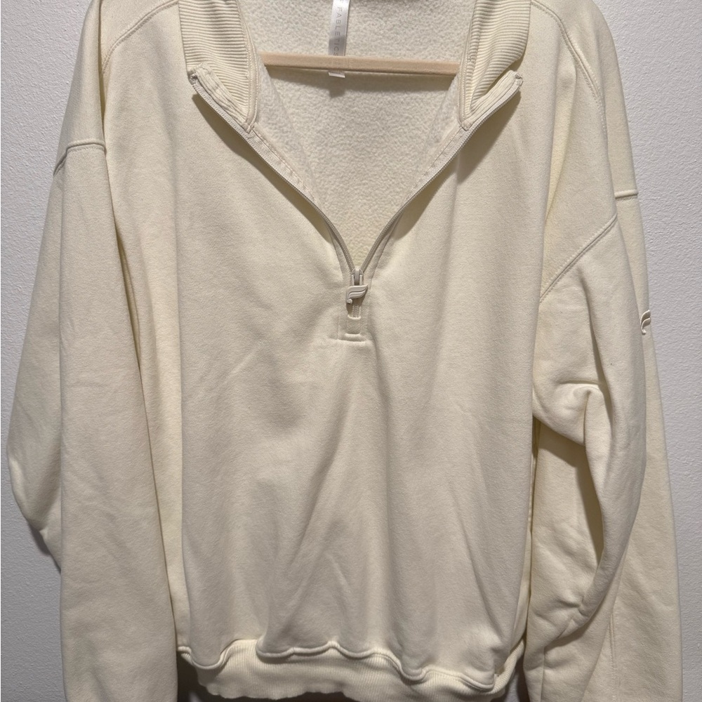 Fabletics Cream 1/4 Zip Sweatshirt Pullover